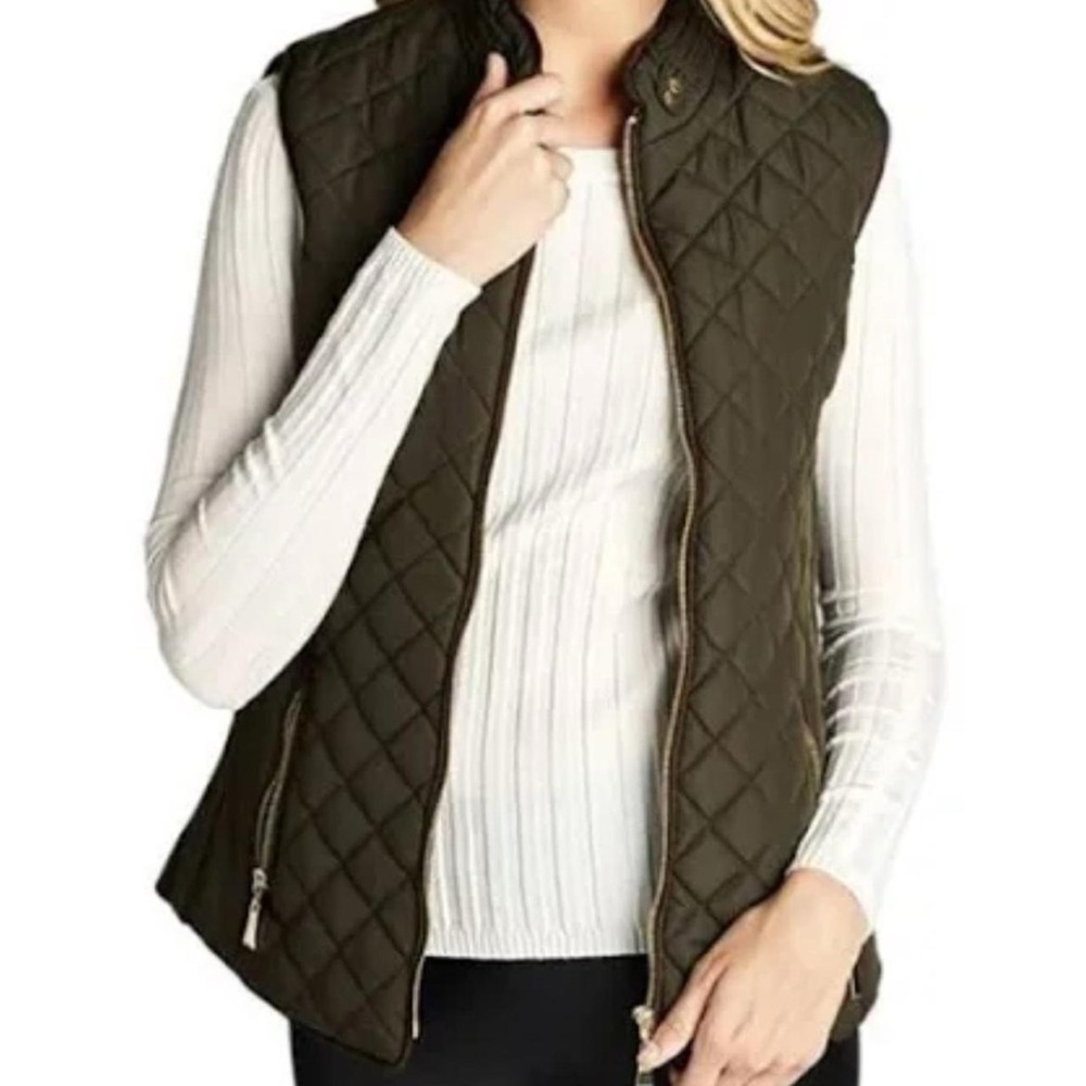 Active USA Dark Green Quilted Vest